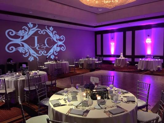 We provide great DJs, Uplights, and Monograms