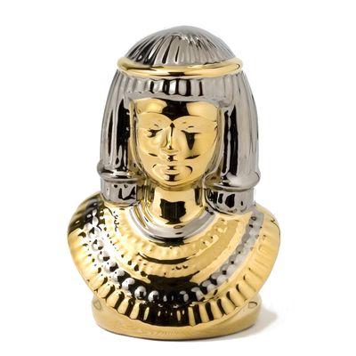 King Tut statue, handmade ceramic In Italy, In gold and platinum. By INTRADA  ITALY, LA MART showroom 800.