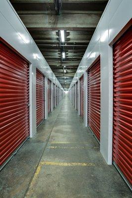 10' high units Ceilings with wide aisles at NoDa Self Storage