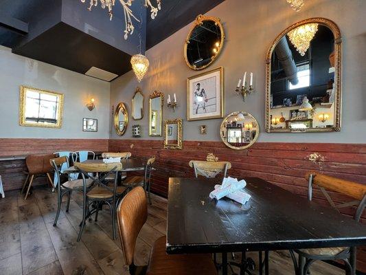 View of the indoor dining area.