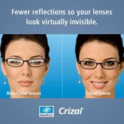 Crizal lenses are scratch and smudge proof!