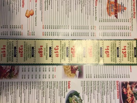 All the specials on the menu