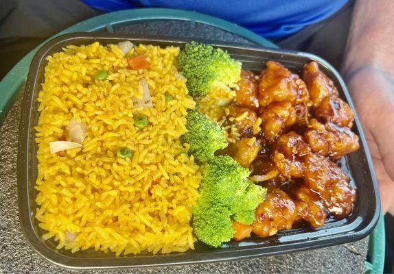 Orange chicken with fried rice