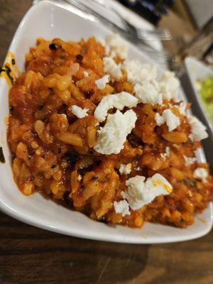 Spicy shrimp risotto