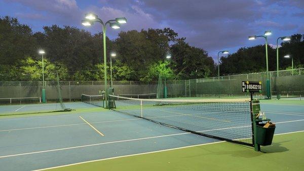 11 lit tennis and pickleball  courts