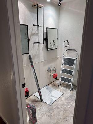 Total bathroom remodel required due to mold and old corroded piping