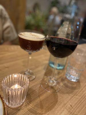 Espresso martini + Chianti