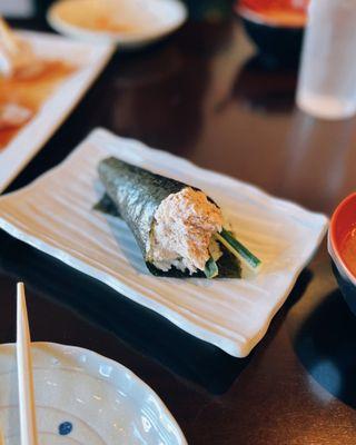 Blue crab hand roll / $9.95