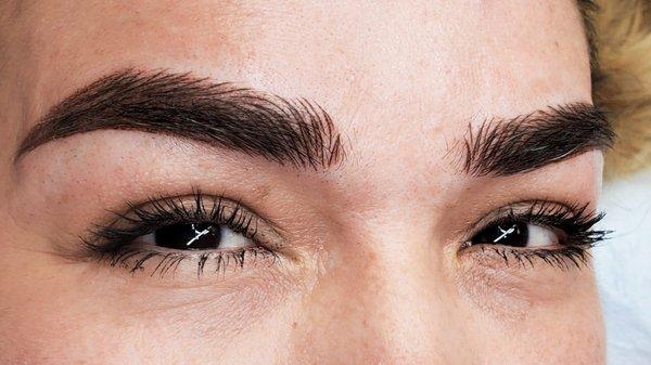 Microblading and shading  for a dramatic look.