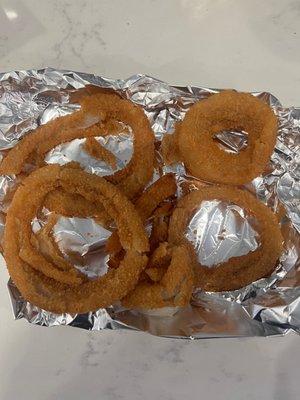 A $5.89 order of Onion Rings.  6 Onion Rings total.