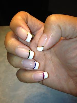 Nails by Carina, you will be in for a treat she's very pleasant & professional! This place has a great ambience & feel.