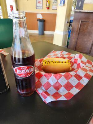 Hot dog and Cheerwine