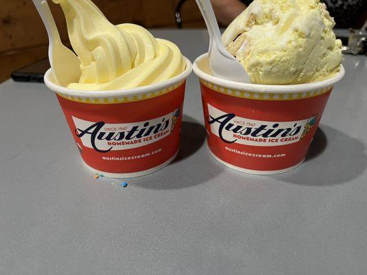 Dole whip and banana pudding 2 Scoops of Ice Cream Dip