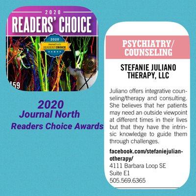 Thank you for choosing us as your readers choice award winner