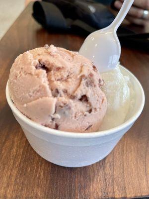 Scoop of Black Bean and Lychee Coconut.