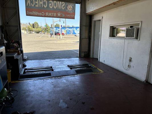 The inside of smog check