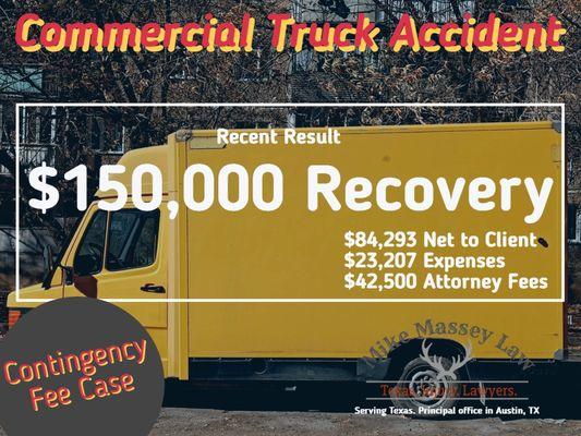 $150000 recovery for car wreck