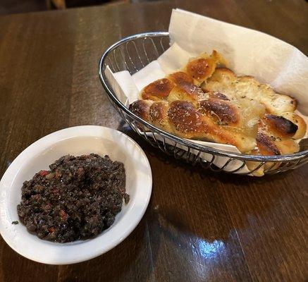 Bread  and olive tapenade