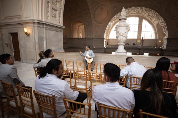 Jay played some songs for our guests while everyone was arriving!