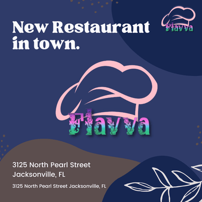 New restaurant in town. Visit Flavva restaurant at 3125 North Pearl Street Jacksonville, FL 32206 to dine-in or take-out.