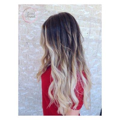 Dark rooted blonde ombre