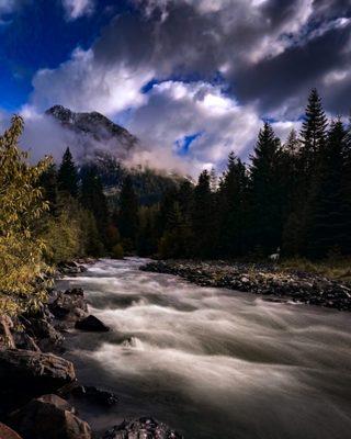 By the river