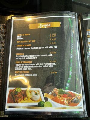 Menu - soups