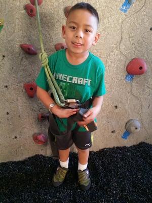 Maxx getting ready to climb for the first time XD