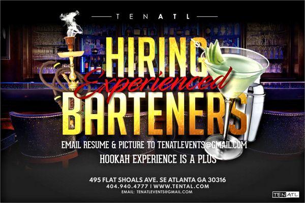 Please apply by sending resume and picture to tenatlevents@gmail.com