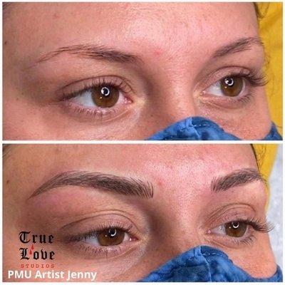 Microblading done by PMU Artist Jenny