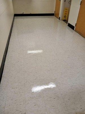 Stripped and waxed floors of a hospital, done by our owner, Mo!