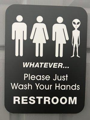 Outside bathroom sign