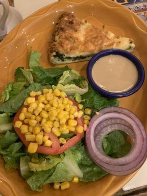 A quiche & house salad. So yummy. Love their vinaigrette