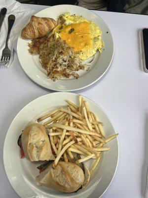 Top: Florentine Omelet; Bottom: The Provençal (sandwich)