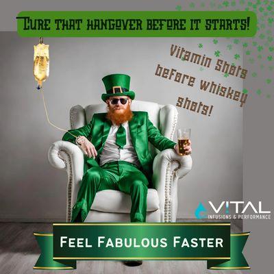 IV can prevent hangover symptoms before your shenanigans start, or help you recover after!