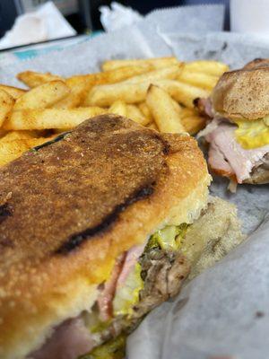 Cuban Sandwich and Cajun Fries