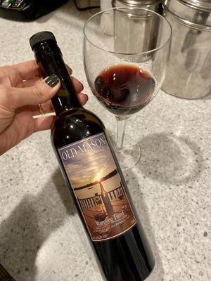 Fabulous Warming Trend 2016 unfiltered berry and grape port style wine aged in bourbon barrels.