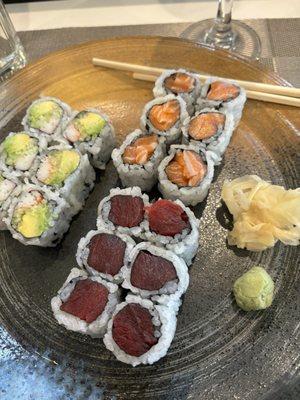 California roll, Tuna Roll, Salmon Roll