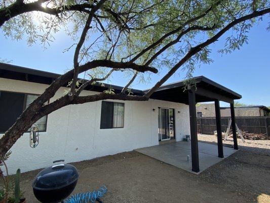 Back yard and porch.