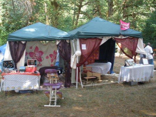 Northwest Reggae Fest Massage Booth 2009