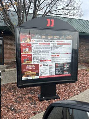 Drive through menu