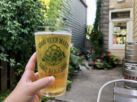 Honey lavender cider on the patio