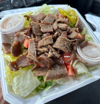 Damned good gyro salad...Greek style.