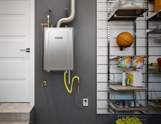 Clean tankless installation.