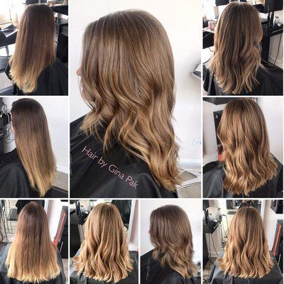 Before and after pics - Cut, Color and highlights by Gina Pak