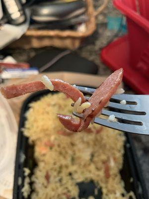 The Bologna fried and served in my House Fried Rice from Jin  House