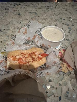 Lobster roll, clam chowder