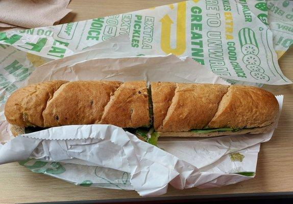 Veggie Delight Foot long on wheat...