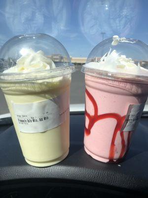 Pineapple whip & raspberry whip