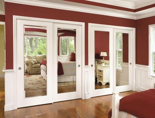 Closet Doors (Bypass), Style = Ovation with Mirror. 2 Panel / 2 Track by Classic Improvement Products www.chiproducts.com  866-567-0400